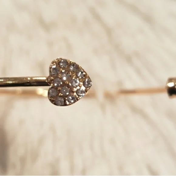 Gold Rhinestone Heart Bracelet - Picture 5 of 6